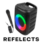 RF-Buddy 100 Portable BT v5.0 Speaker with TWS, 15W RMS, Wired mic Karaoke, 5H Backup, RGB LED, FM Radio, AUX, USB, Micro SD, Built in Rechargeable Battery and Mobile Holder, Black